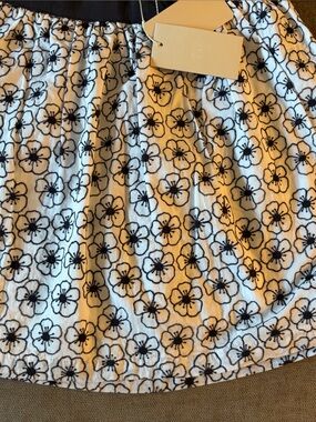 NWT- Armani Junior - Black & White Floral A-Line Skirt